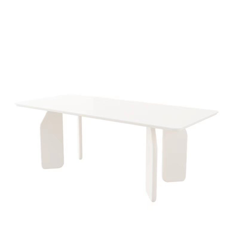 Solid Wood Dining Table White Modern Dinner Table for Dining Room