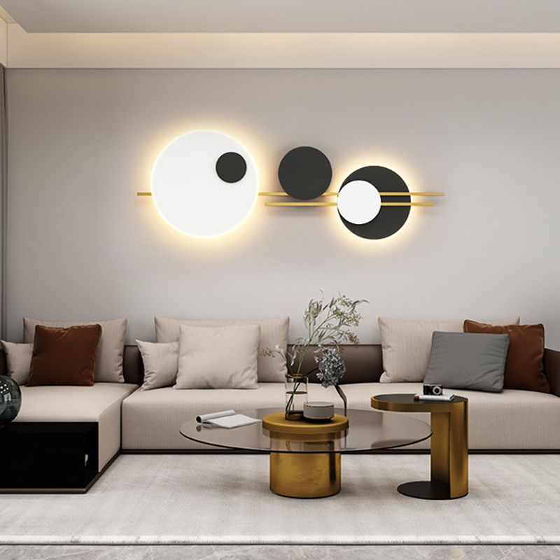 Moderne geometrische LED -Wandlampen -Metall 2 Lichter Wandleuchten