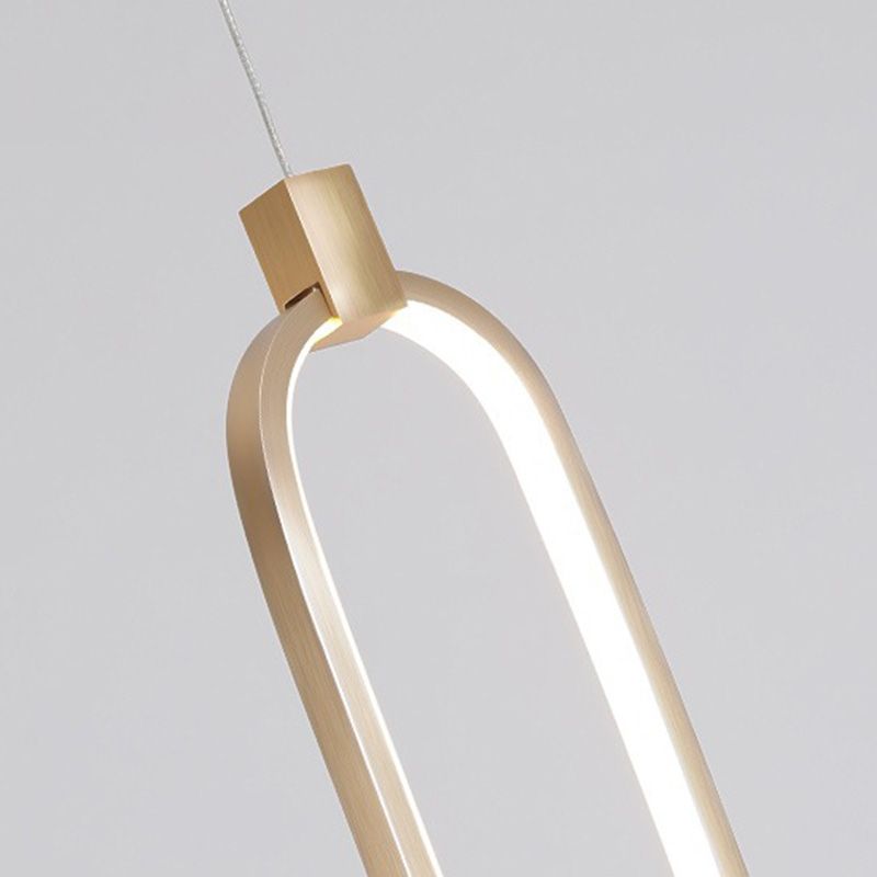 Luce a ciondolo a LED in alluminio in moderno gel di silice in stile conciso luce oblunga per camera da letto