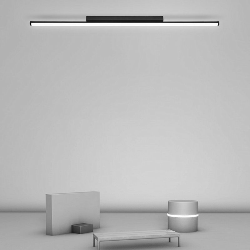 Acrylic Black LED Ceiling Light in Modern Minimalist Style Aluminium Linear Flush Mount