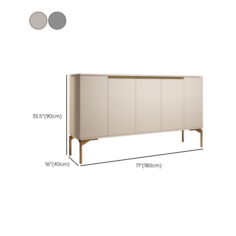 Contemporary Solid Wood Sideboard Cabinet with Drawers in White