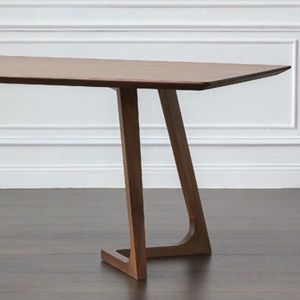 Home Rectangle Fixed Table Industrial Solid Wood Double Pedestal Dining Desk