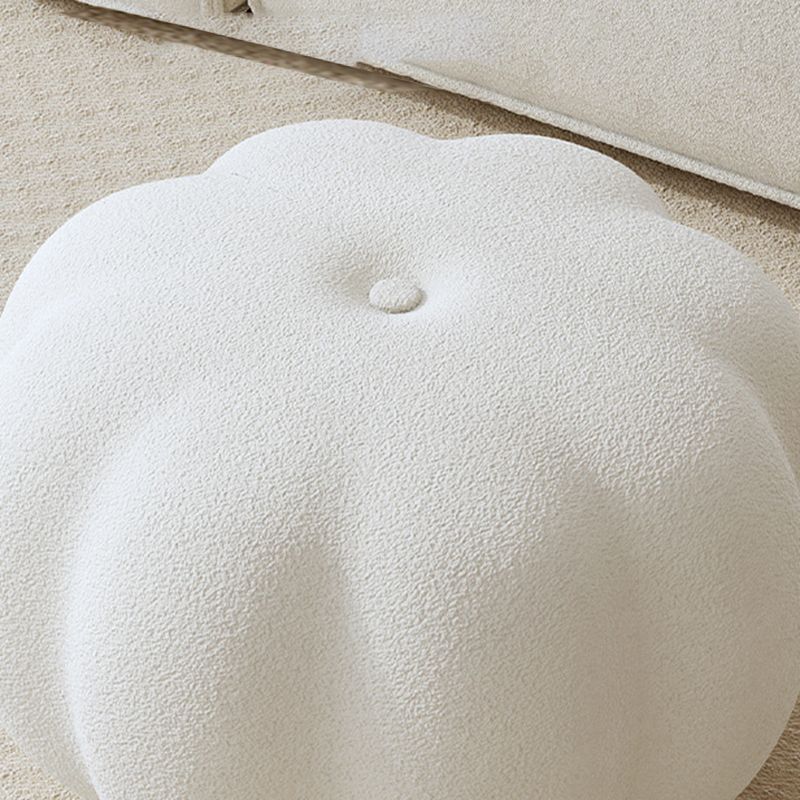 Modern Pouf Ottoman Velvet Upholstered Solid Color Pumpkin Shape Ottoman