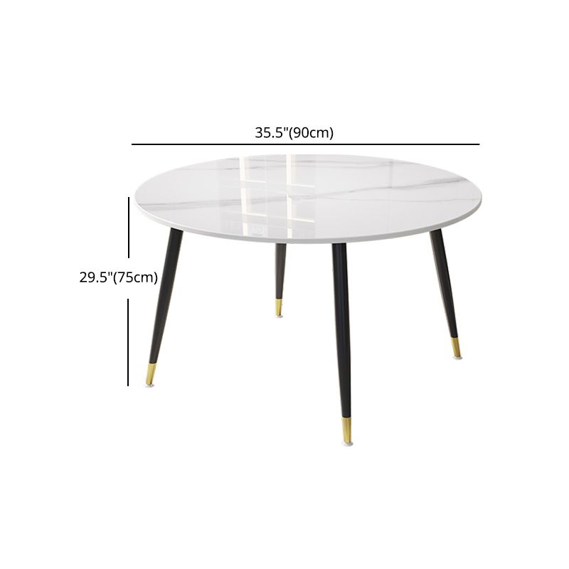 1/4/7 PCS Metal Modern Dining Room Ensemble avec table ronde et jambes en acier