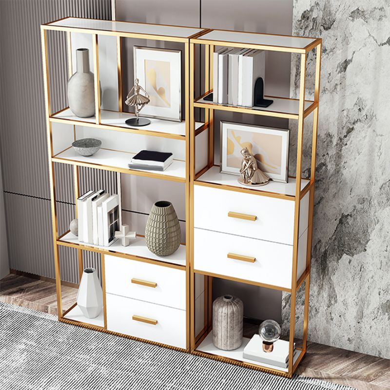 Glam Shelf Bookcase Metal Open Back Bookshelf for Study Room