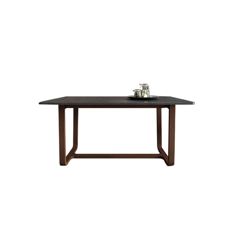 Simplicity Rectangle Dining Site Table Stone Dining Room Collection with Trestle Base