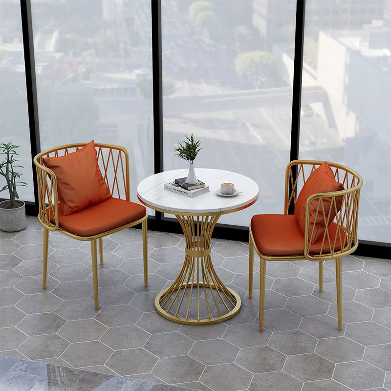 Glam Metal Dining Room Chairs Cross Back Side Chair for Restaurant Use
