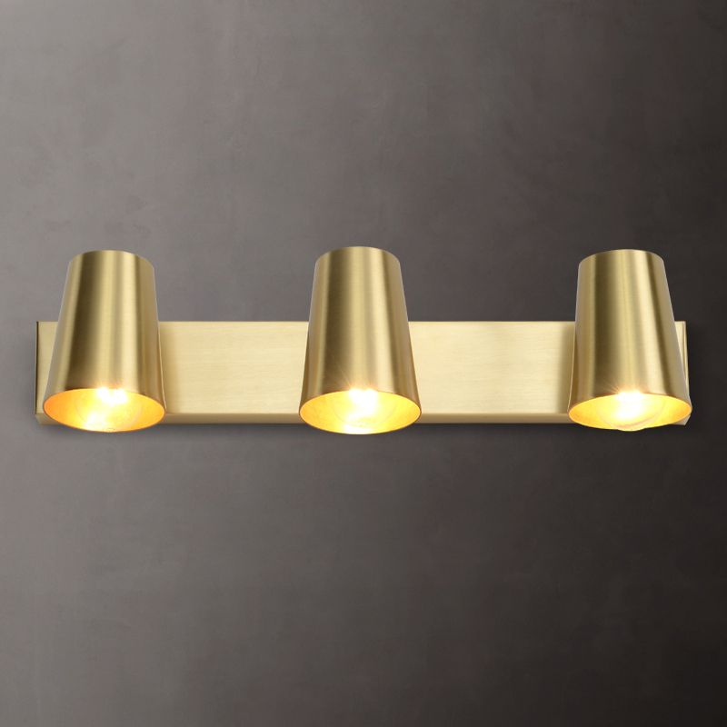 Modern Mirror Front Light Gold Vanity Light with Metal Shade for Bathroom