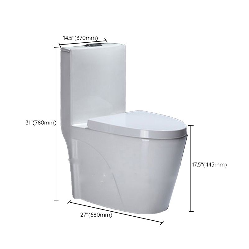 Contemporary Floor Mounted Toilet Seat Included Toilet Bowl for Bathroom