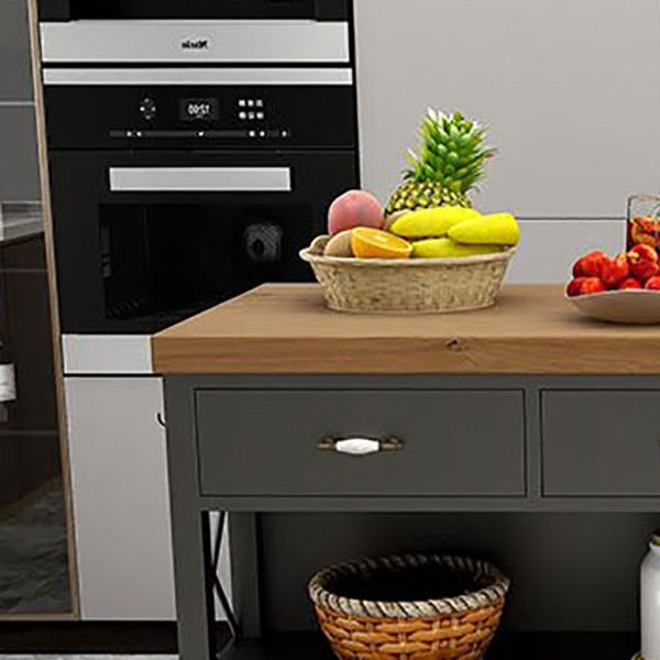 Modern Kitchen Island 3 Drawer Kitchen Island Table with Casters