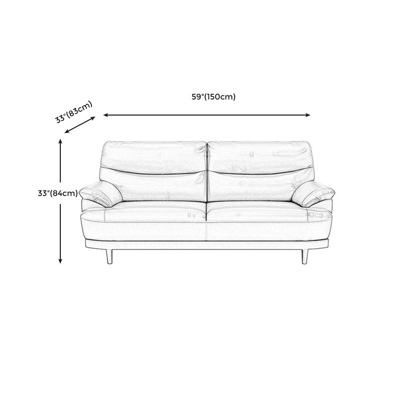 Stain Resistant Leather Pillow Top Arm Biscuit Back Settee Couch