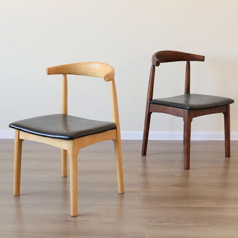 PU Leather Dining Chairs Industrial Design Open Back Dining Side Chair