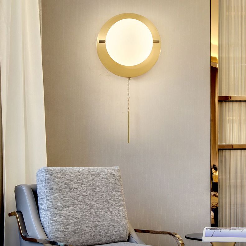 Simplicidad de latón apliques de pared de la noche con diseño de interruptor de mano de la lámpara de pared de 1 luces para el pasillo