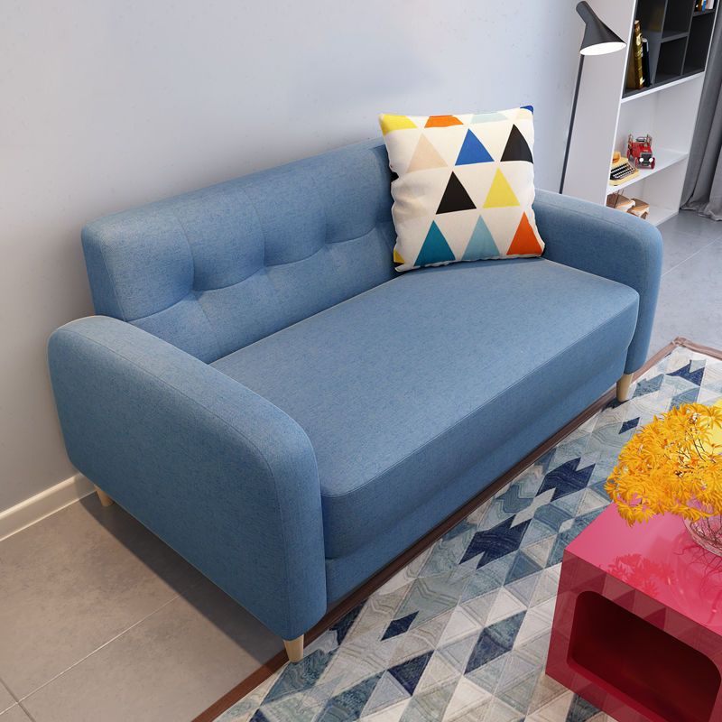 Pure Color Sofa Tufted Back Square Arm Sofa for Living Room  Home