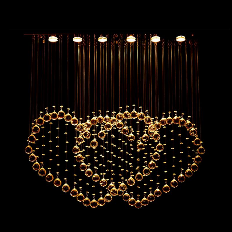 LED Crystal Orb Flushmount Contemporary Chrome Loving Heart Dining Room Flush Mount Light