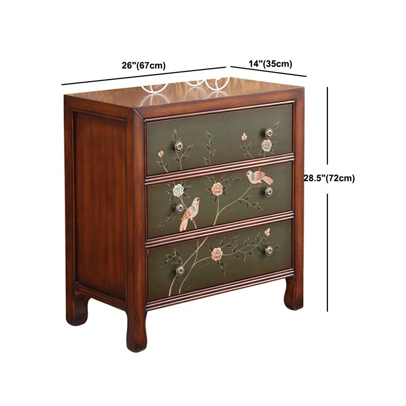 Mid-century Modern Accent Chest with Drawers, Wooden Rectangle Chest