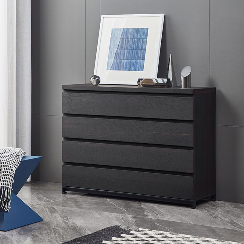 Black Storage Chest Dresser Wooden Storage Chest with Drawers