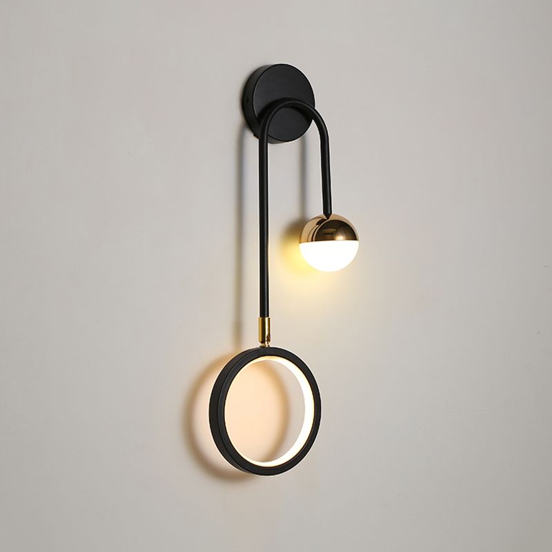 Modern Style Round Wall Mounted Lamps Metal Multi Lights Wall Sconces