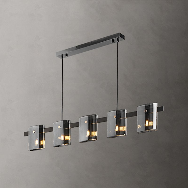 Minimalismo de la isla Vidromas livianos 5 accesorios de iluminación colgante para el comedor