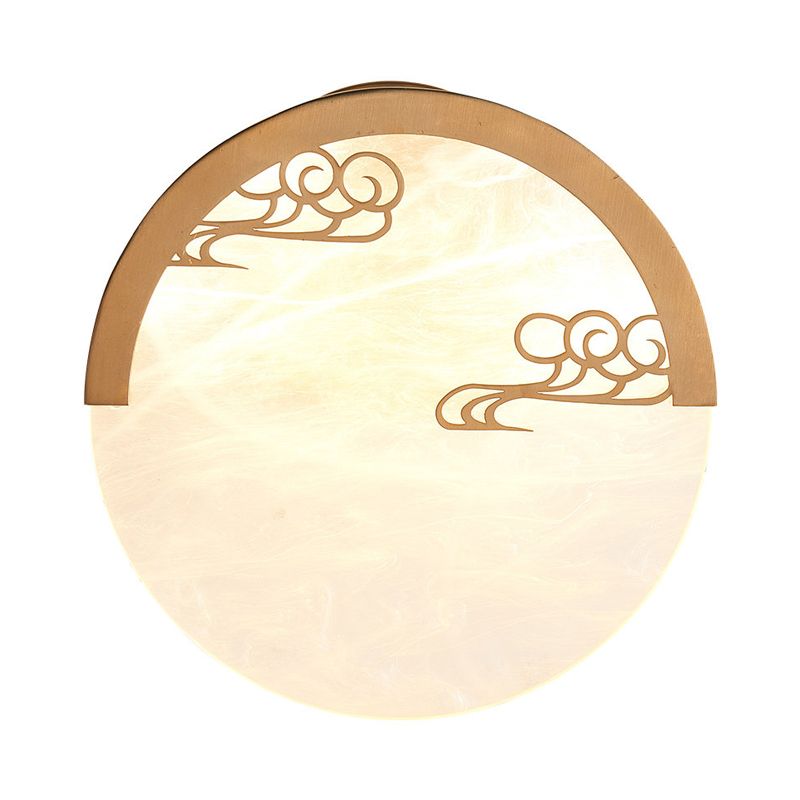 8"/9" H 1 Light Round Wall Mounted Light Traditional White Acrylic Sconce for Dining Room