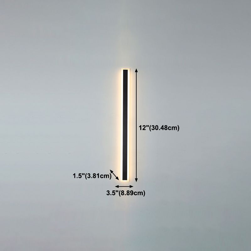 Modern Style Linear Shape Wall Sconce Metal 1 Light Sconce Lighting for Outdoor