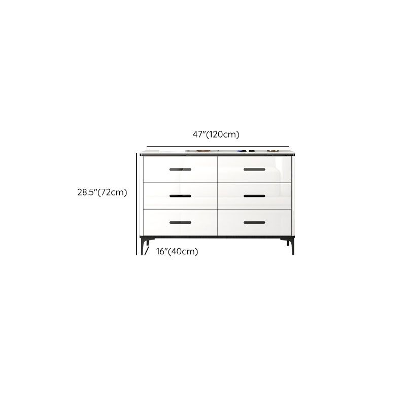 Contemporary Bedroom Storage Chest Stone White Chest with Drawers