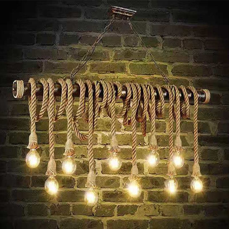 Ampoule exposée grande cuisine de la cuisine corde rétro de style industriel de style industriel îles lumières pour café