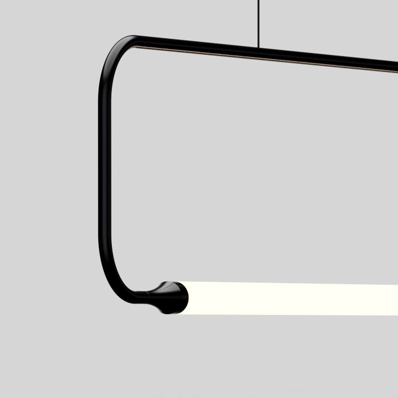 Moderner Stil Rechteck hängen Anhänger Leuchtmetall 1 Licht Anhängerleuchte