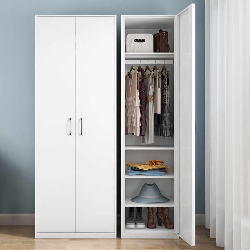 White Contemporary Non-Hanging Armoire Steel Home Cabinet with Door