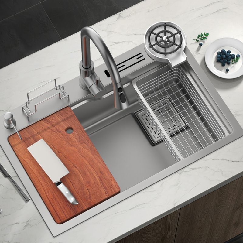 Dirt Resistant Kitchen Sink Soundproof Design Kitchen Sink with Basket Strainer