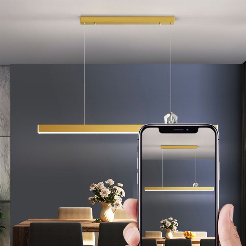 Zeitgenössischer Stil linearer Form Island Light Metal 1 Light Island Lighting