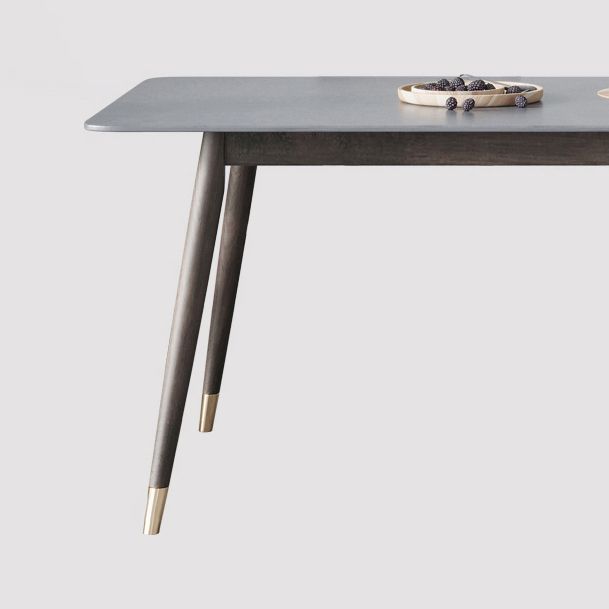 Table à manger de cuisine en pierre fritrée moderne