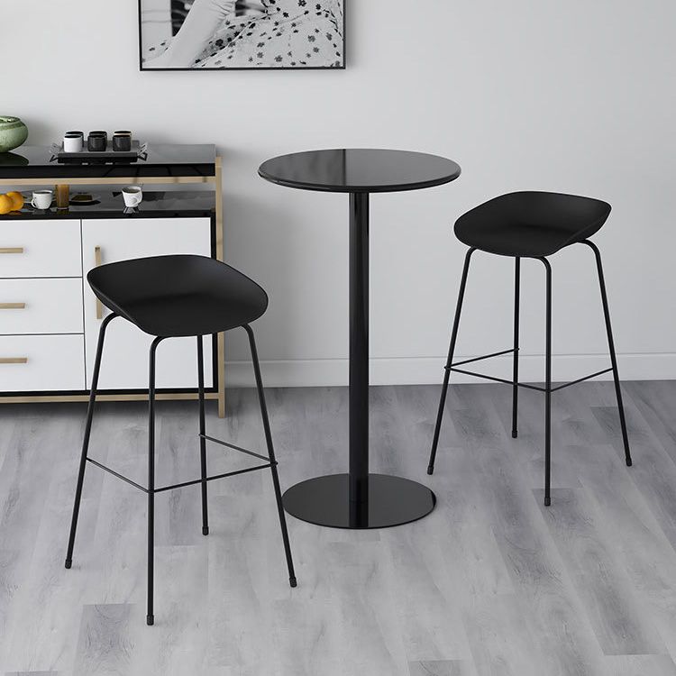 Contemporary Style Bar-stool Plastic Counter Bar Stool with Metal Legs for Kitchen