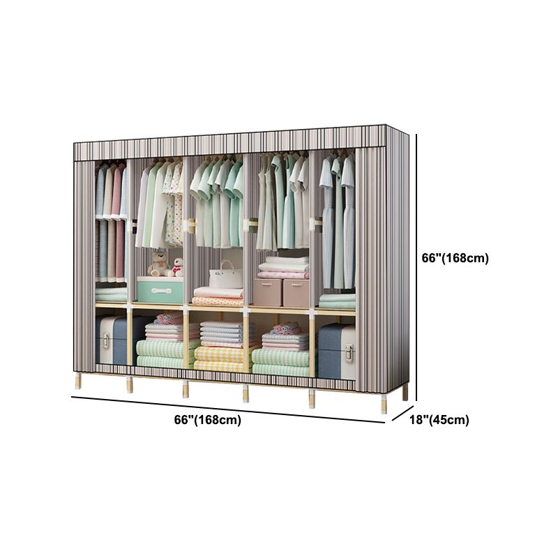 Contemporary Style Wardrobe Armoire Solid Wood Bedroom Wardrobe Closet with Shelves