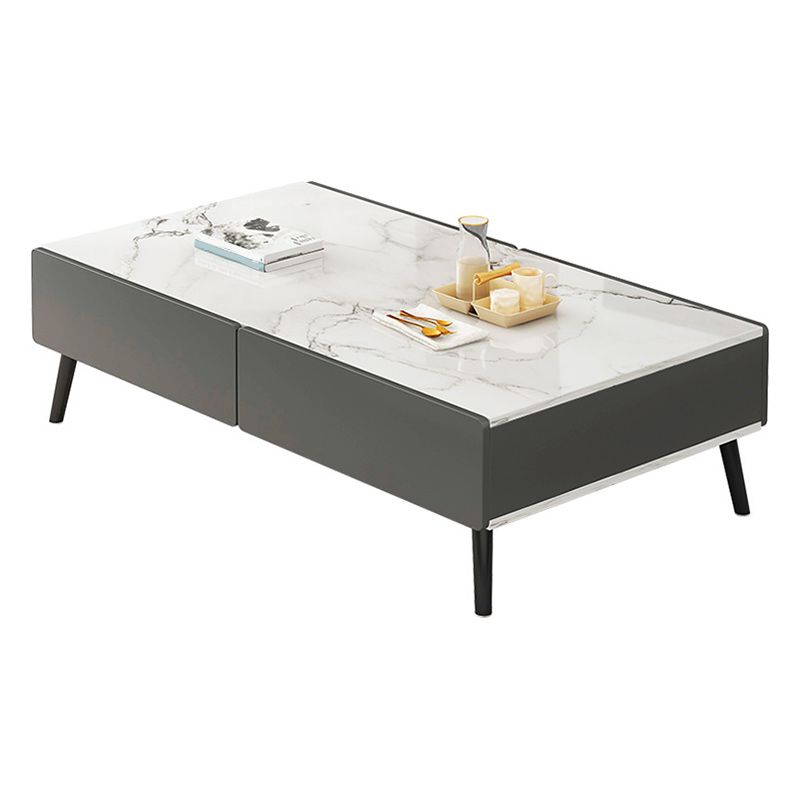Stone Rectangle Contemporary Coffee Table 4 Legs Coffee Table