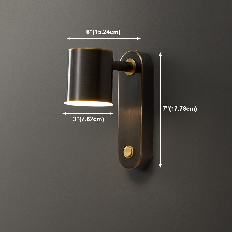 Brass Geometric Wall Lamp Postmodern Metal Sconce Light for Bedroom