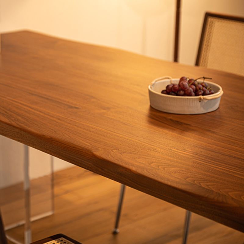 Modern Style Rectangle Solid Wood Dining Table with Double Pedestal