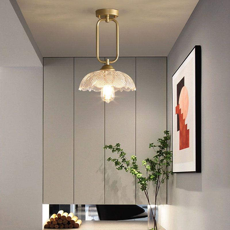 Glass Shaded Semi Flush Mount Ceiling Light Nordic Gold Ceiling Flush Mount Light