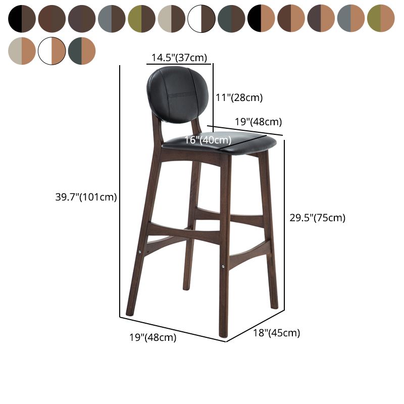 Nordic Wood Barhocker mit niedriger Rückenlehne, 76,2 cm hoch, hoher Innenhocker mit Polsterung für das Esszimmer