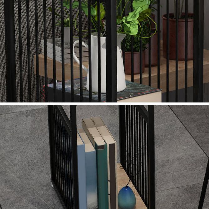 Industrial Style Bistro Bar Table Wood Rectangle Metal Base Bar Table