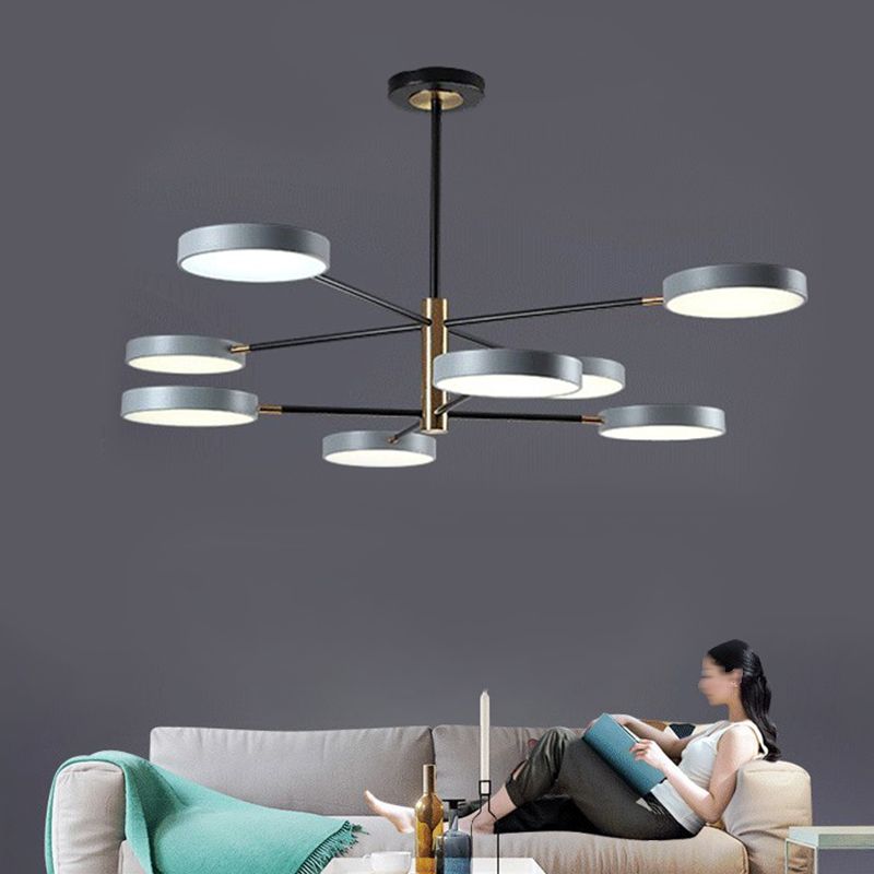 Two Layers Iron Chandelier Contemporary Style Pendant Light for Living Room Dinning Room