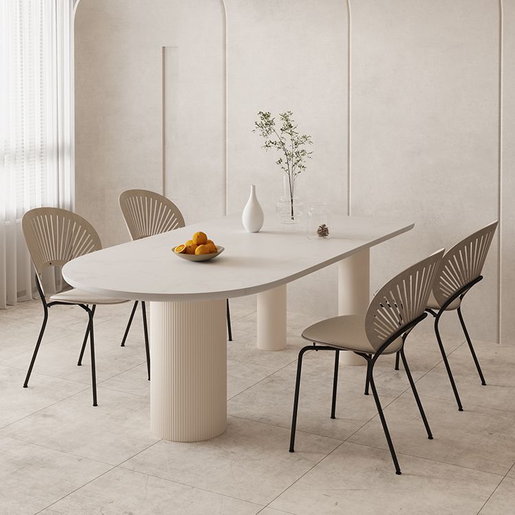 Free Form Table Modern Stone Top Dining Table with 3 Legs for Home