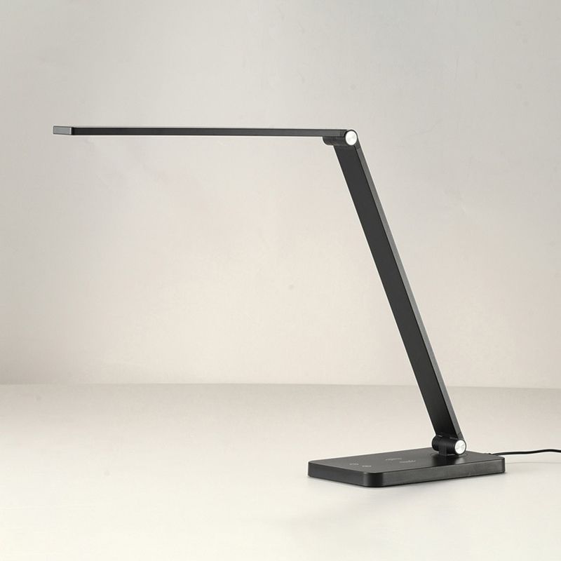 Lampe de table USB avec contrôle tactile, tâche de table pliante en métal clair pour la chambre