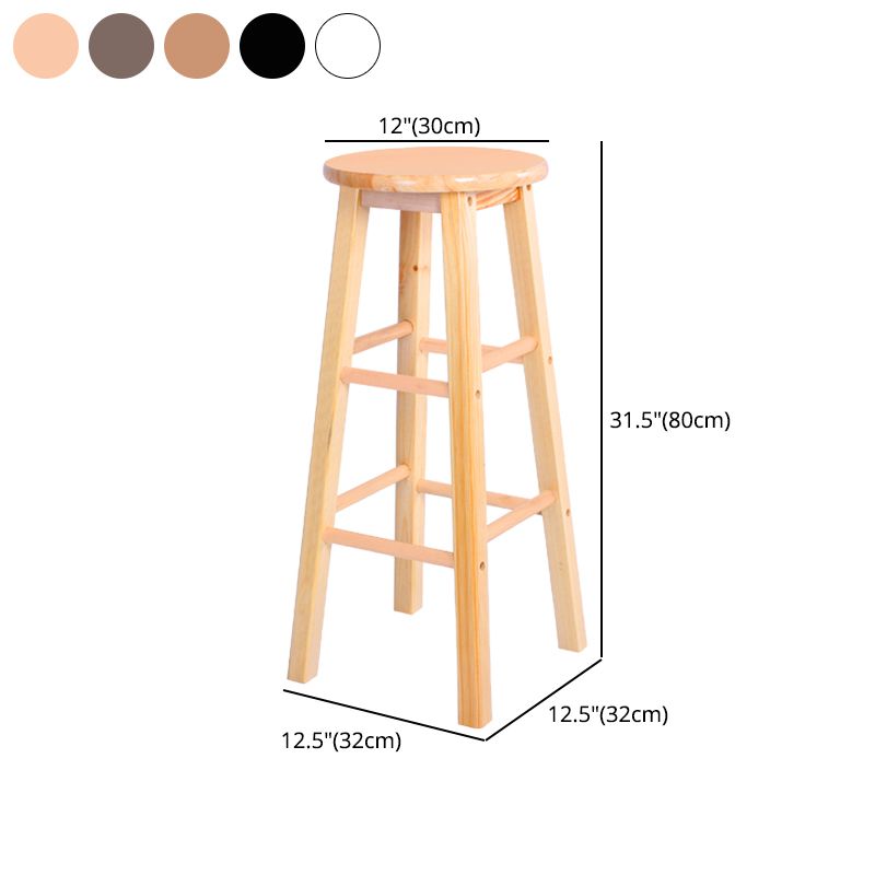 Taburete moderno de barra sin brazo sin espalda con pedal de madera con pedal de madera