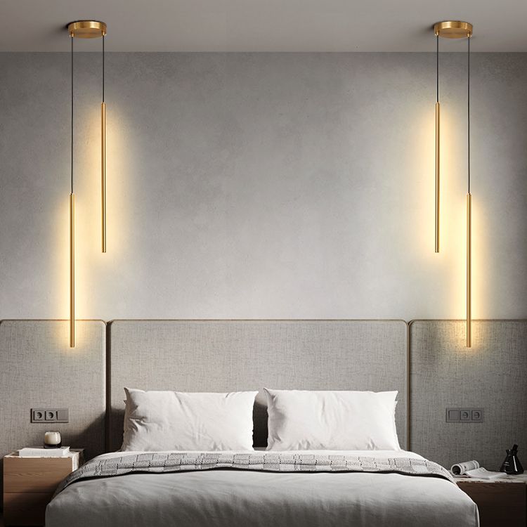 Cylinder Shape Pendants Lights Style Contemporary Metal Lampes suspendues en métal