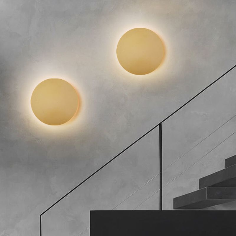 Metal Round Shape Wall Lighting Modern Style 1 Light Wall Mounted Light Fixture
