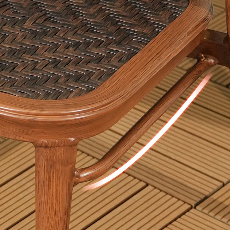 Modern Style Bistro Set Brown Metal Oval 1/2/3 Pieces Bistro Set
