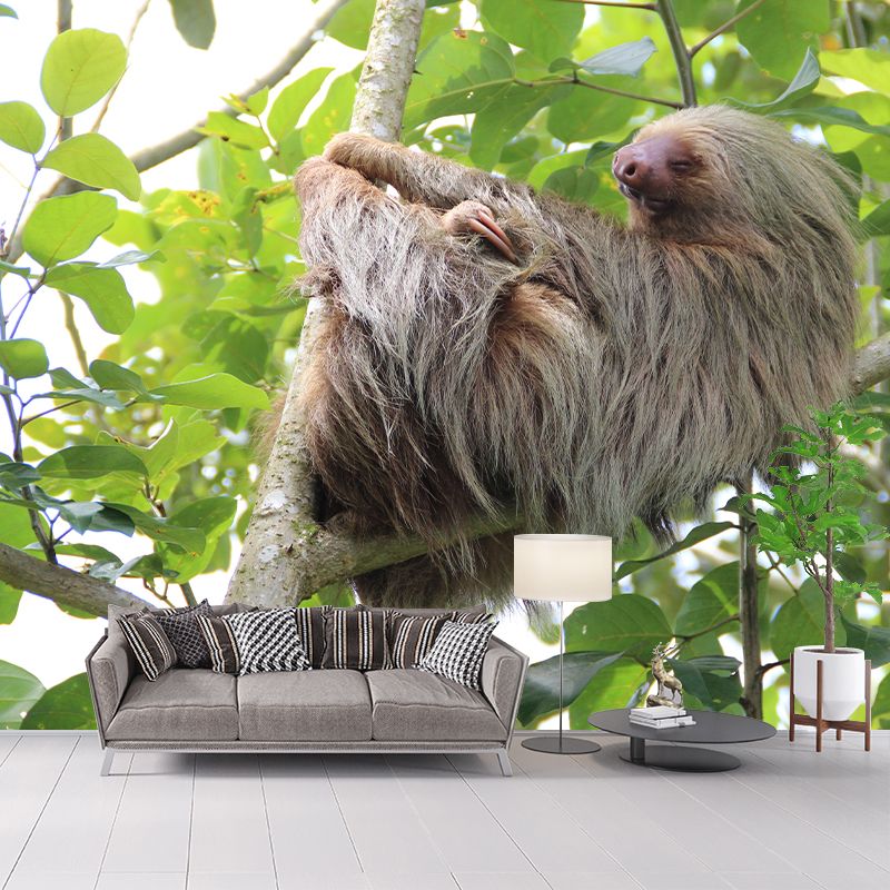 Customized Contemporary Sloth Mural Mildew Resistant for Sitting Room Bedroom