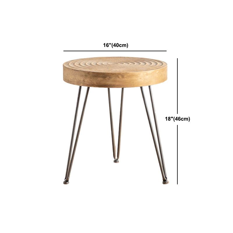 Scandinavian 4 Legs Cocktail Table Round Wooden Coffee Table for Home