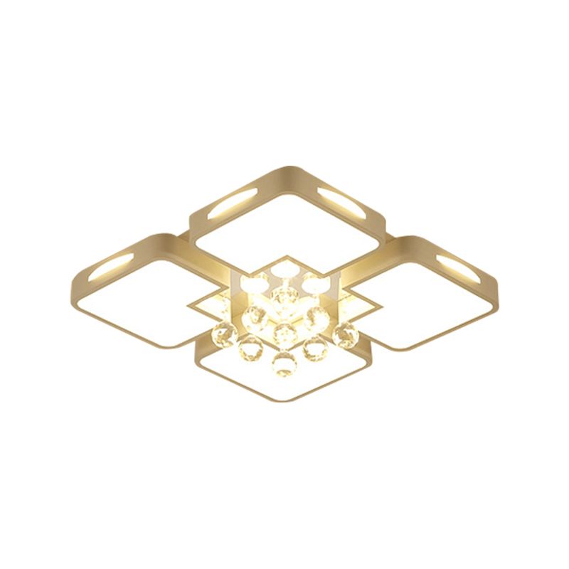 16"/19.5"/23.5" W White Square Ceiling Flushmount Contemporary Led Flush Ceiling Light in Warm/White Light